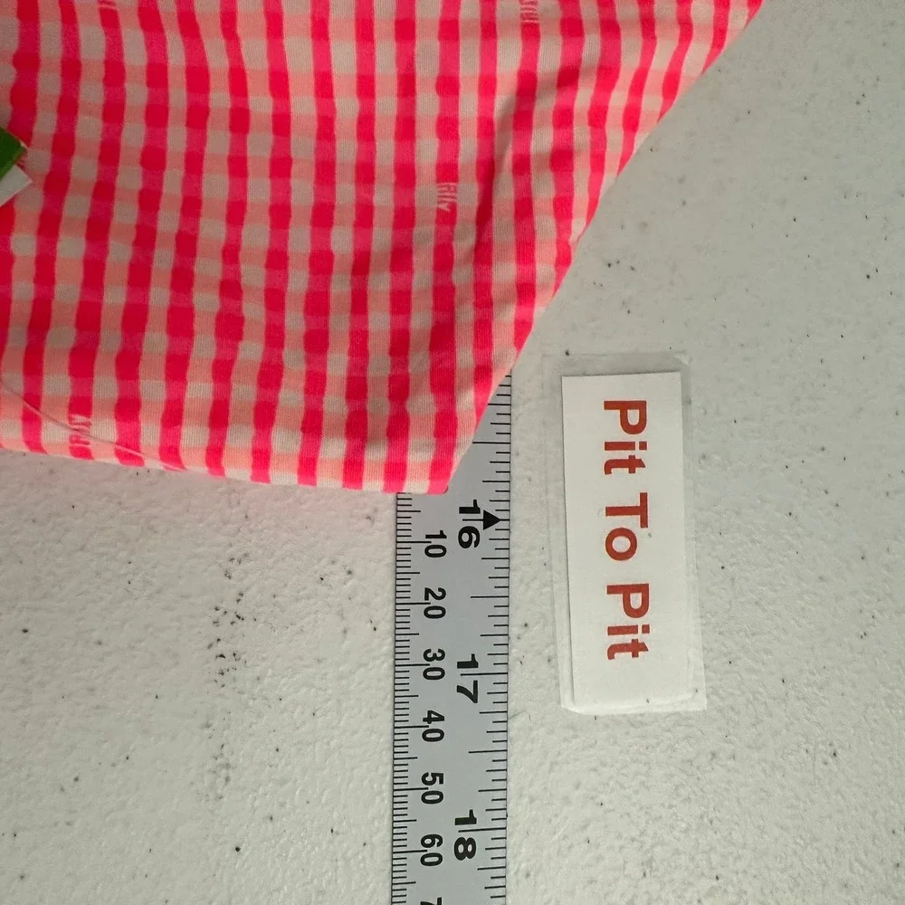 Lilly Pulitzer Lowe Dress Fiesta Pink Gingham Strapless Peplum Size 6 Strapless - Picture 7 of 9